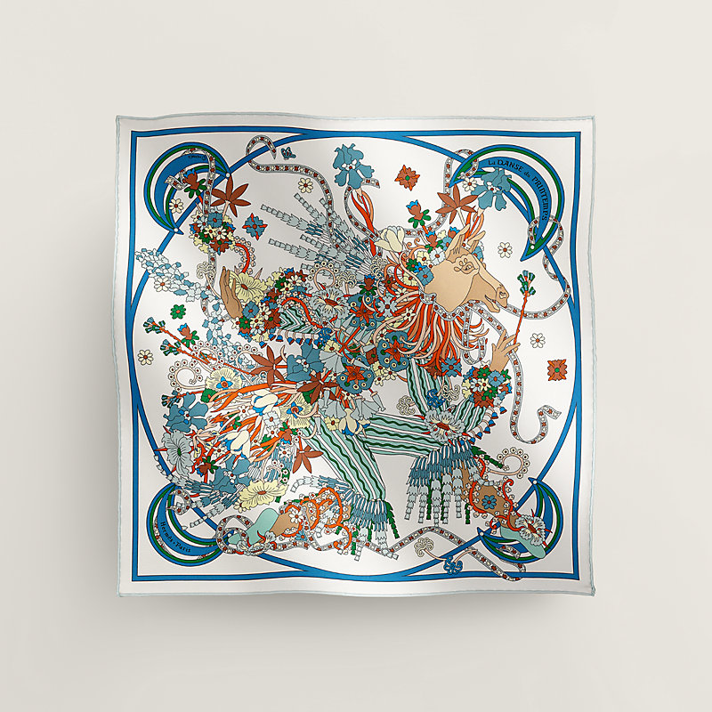 ガヴロッシュ 45 《春の舞》 - ブルー | Hermès - エルメス-公式サイト